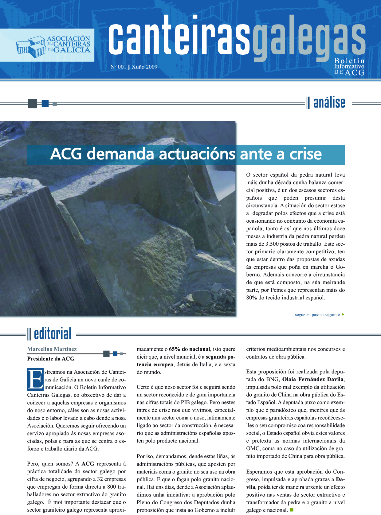 Canteiras de Galicia · Boletín