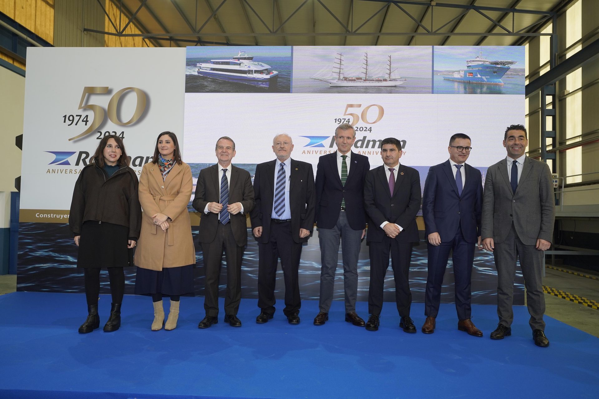 Acto con autoridades en el 50 aniversario Rodman Polyships — Moaña 2024